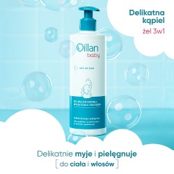 Zdjęcie produktu - #1 OILLAN BABY - żel do mycia ciała i włos&oacute;w 3w1 od 1. dnia życia, 400ml