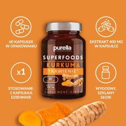 Zdjęcie produktu - #1 PURELLA Kurkuma Trawienie, 60 kapsułek