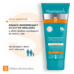 Zdjęcie produktu - #0 PHARMACERIS S kojąco-regenerujący balsam po opalaniu o silnym działaniu nawilżającym do twarzy i ciała, 200ml