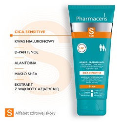 Zdjęcie produktu - #1 PHARMACERIS S kojąco-regenerujący balsam po opalaniu o silnym działaniu nawilżającym do twarzy i ciała, 200ml