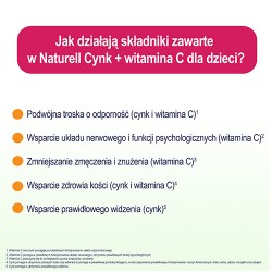 Zdjęcie produktu - #1 Naturell Cynk + Witamina C dla dzieci, 60 tabletek do żucia