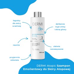Zdjęcie produktu - #0 DERMI Atopic Szampon emolientowy do sk&oacute;ry atopowej, 200ml