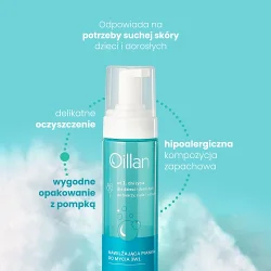 Miniaturka artykułu - #1 OILLAN Nawilżająca pianka 3w1 do mycia twarzy, ciała i włos&oacute;w, 200ml