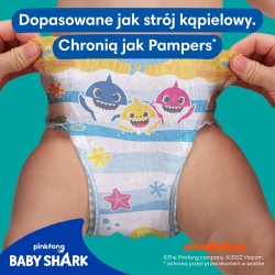#3 – Pampers Splashers 4-5 (9-15 kg) jednorazowe pieluszki do pływania Baby Shark, 11szt.