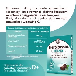 Zdjęcie produktu - #3 Herbitussin Intense Mentol i Eukaliptus, 10 pastylek do ssania