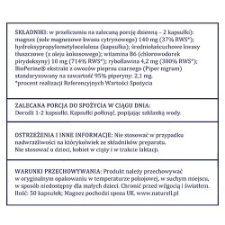 Zdjęcie produktu - #5 Naturell Magnez organiczny+, 100 kaps.