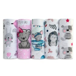 Zdjęcie produktu - #0 EGA KIDS Pieluszki flanelowe 70x80cm zestaw nr 1, 5 szt.