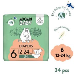 Zdjęcie produktu - #0 MOOMIN BABY Diapers Pieluszki ekologiczne 6 (12-24kg), 34szt.