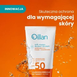 Zdjęcie produktu - #1 OILLAN Ochronna emulsja przeciwsłoneczna do twarzy i ciała z filtrem SPF50 do sk&oacute;ry wrażliwej, 100ml