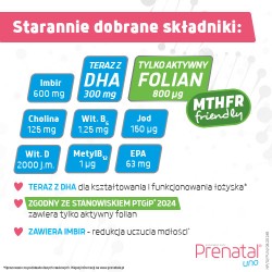 Zdjęcie produktu - #3 Prenatal Uno, 30 kaps. + 30 kaps. - suplement diety z kwasem foliowym i DHA dla kobiet w ciąży
