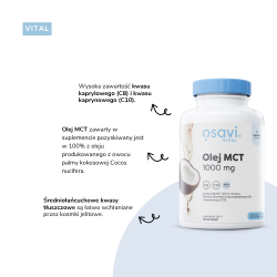 Zdjęcie produktu - #1 Osavi Vital Olej MCT 1000mg, 120 kapsułek miękkich