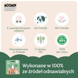 Zdjęcie produktu - #3 MOOMIN BABY Diapers Pieluszki ekologiczne 3 (5-8kg), 48szt.