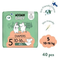 Zdjęcie produktu - #0 MOOMIN BABY Diapers Pieluszki ekologiczne 5 (10-16kg), 40szt.