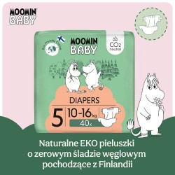 Zdjęcie produktu - #1 MOOMIN BABY Diapers Pieluszki ekologiczne 5 (10-16kg), 40szt.