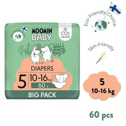 Zdjęcie produktu - #0 MOOMIN BABY Diapers Pieluszki ekologiczne 5 (10-16kg), 60szt.