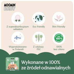 Zdjęcie produktu - #3 MOOMIN BABY Diapers Pieluszki ekologiczne 5 (10-16kg), 60szt.