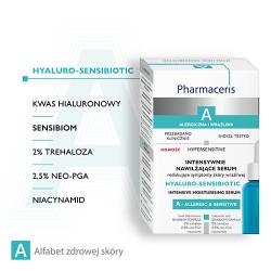 Zdjęcie produktu - #1 PHARMACERIS A HYALURO-SENSIBIOTIC intensywnie nawilżające serum redukujące symptomy sk&oacute;ry wrażliwej, 30ml