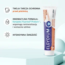 #3 – Elgydium Przeciwpr&oacute;chnicowa pasta do zęb&oacute;w z Kompleksem Fluorinol Protect+, 75 ml