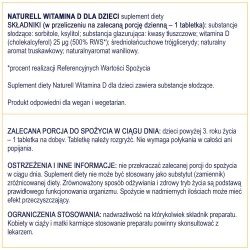 Zdjęcie produktu - #4 NATURELL Witamina D dla dzieci, 180tabl.