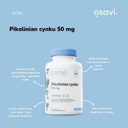 Zdjęcie produktu - #1 OSAVI Vital Pikolinian cynku 50mg cynk, 180 kaps. wegańskich