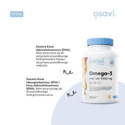 Zdjęcie produktu - #2 OSAVI Vital Omega-3 Olej Rybi 1000 mg, 60 kapsułek