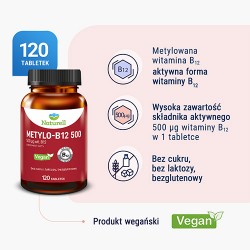 Zdjęcie produktu - #1 NATURELL Metylo B-12 500 &micro;g, 120 tabletek