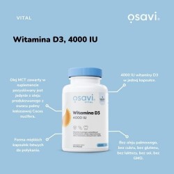 Zdjęcie produktu - #2 OSAVI Vital Witamina D3 4000IU, 120 kapsułek miękkich