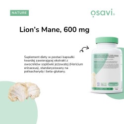 Zdjęcie produktu - #1 OSAVI Lion&rsquo;s Mane 600 mg, 120 kaps.