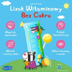 Zdjęcie produktu - #2 PEPPA PIG Lizak witaminowy bez cukru smak ananasowy, 1 sztuka