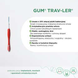 Zdjęcie produktu - #1 Sunstar GUM Trav-Ler Szczoteczki międzyzębowe 1,2mm (fioletowe 1512), 4 szt.