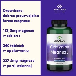 Zdjęcie produktu - #0 SWANSON Cytrynian Magnezu, 240 tabl.