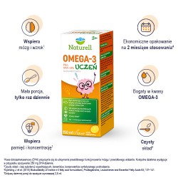 Zdjęcie produktu - #0 NATURELL Omega-3 Uczeń - płyn o smaku cytrynowym, 150ml