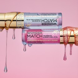 Zdjęcie produktu - #0 EVELINE Wonder Match Odżywczo-wygładzający olejek do ust z wegańskim kolagenem, olejkiem makadamia i peptydem 02 Delicate Rose, 5ml