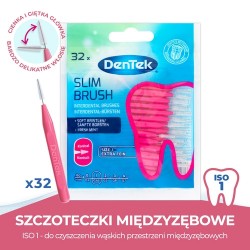 Zdjęcie produktu - #0 DENTEK Szczoteczki międzyzębowe Slim Brush rozmiar 1, 32szt.