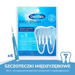 Zdjęcie produktu - #0 DENTEK Szczoteczki międzyzębowe Easy Brush rozmiar 3, 6szt.