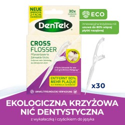Zdjęcie produktu - #0 DENTEK Wykałaczki z nicią dentystyczną Eco Cross Flosser, 30szt.