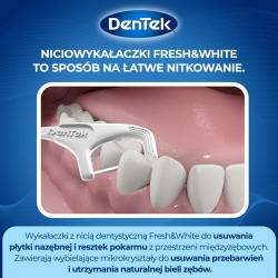 Zdjęcie produktu - #2 DENTEK Wykałaczki z nicią dentystyczną Fresh&White, 36szt.