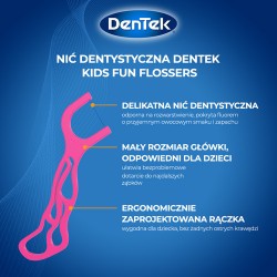 Zdjęcie produktu - #3 DENTEK Kids Wykałaczki z nicią dentystyczną dla dzieci Fyn Flossers, 40szt.
