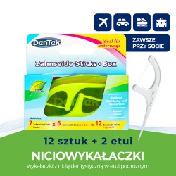 Zdjęcie produktu - #0 DENTEK Wykałaczki z nicią dentystyczną On The Go, 2x6szt.