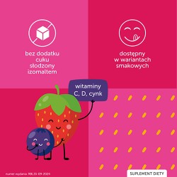 Zdjęcie produktu - #0 JUSTVIT Lizak na odporność o smaku truskawkowo-aroniowym, 1 szt.