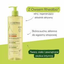 Zdjęcie produktu - #1 A-DERMA EXOMEGA Control Olejek emolient pod prysznic dla dzieci i dorosłych, 750ml