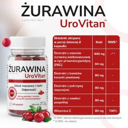 Zdjęcie produktu - #2 DOMOWA APTECZKA UroVitan żurawina, 60 kaps.