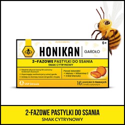 Zdjęcie produktu - #0 Honikan Gardło Pastylki do ssania smak cytrynowy, 16szt.