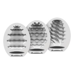 Zdjęcie produktu - #0 Satisfyer Masturbator Eggs Riffle, Bubble, Fierce Zestaw jajek masturbacyjnych, 3 szt.