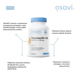 Zdjęcie produktu - #0 Osavi Witamina D3 4000 IU + K2 150 &mu;g,120 kaps.