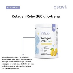 Zdjęcie produktu - #2 OSAVI Kolagen rybi z dzikiego dorsza w proszku o smaku cytrynowym, 360 g
