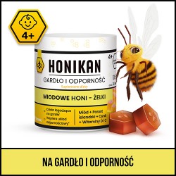 Zdjęcie produktu - #0 Honikan Gardło i Odporność Miodowe Honi - żelki, 30 szt.