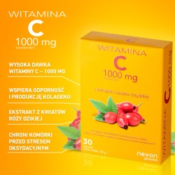 Zdjęcie produktu - #0 Witamina C 1000 mg z ekstraktem z kwiat&oacute;w r&oacute;ży dzikiej, 30 kaps.