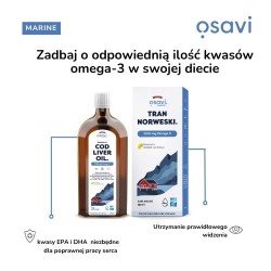 Zdjęcie produktu - #1 Osavi Tran Norweski 1000 mg Omega 3 aromat cytrynowy, 500 ml