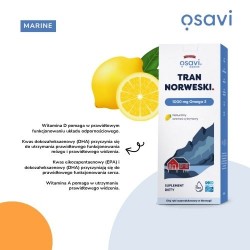 Zdjęcie produktu - #2 Osavi Tran Norweski 1000 mg Omega 3 aromat cytrynowy, 500 ml